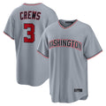 Blackjersey W.Nationals #3 Dylan Crews Player Gray Alternate Game Stitched Jerseys