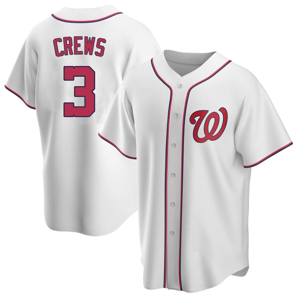 Blackjersey W.Nationals #3 Dylan Crews Player White Game Replica Stitched  Jerseys