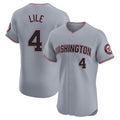 Blackjersey W.Nationals #4 Daylen Lile Player Gray Alternate Elite Stitched Jerseys