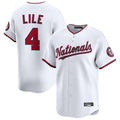 Blackjersey W.Nationals #4 Daylen Lile Player White Alternate Limited Replica Stitched Jerseys