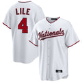 Blackjersey W.Nationals #4 Daylen Lile Player White Replica Game Stitched Jerseys