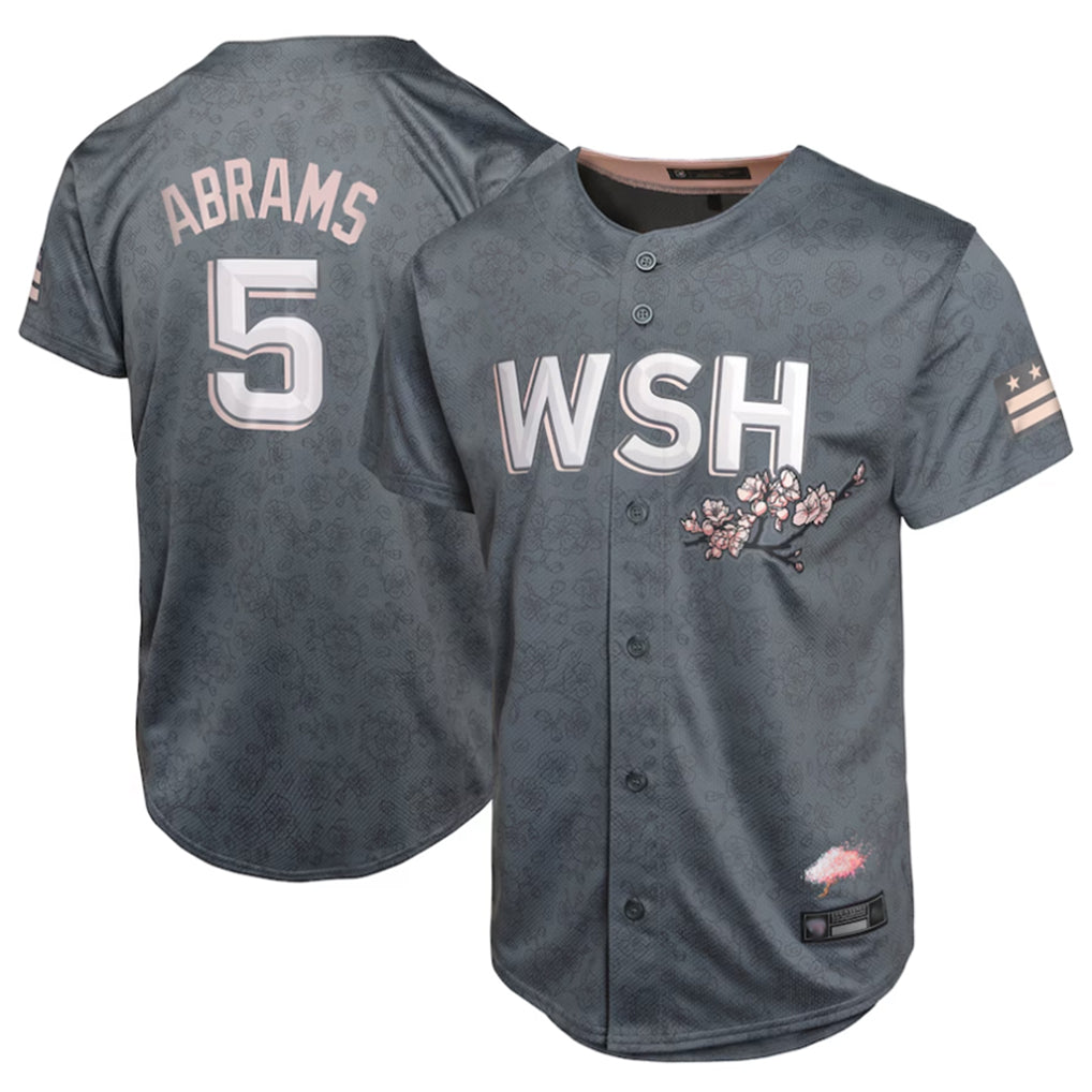Blackjersey W.Nationals #5 CJ Abrams Player Charcoal City Connect Limited Stitched Jerseys