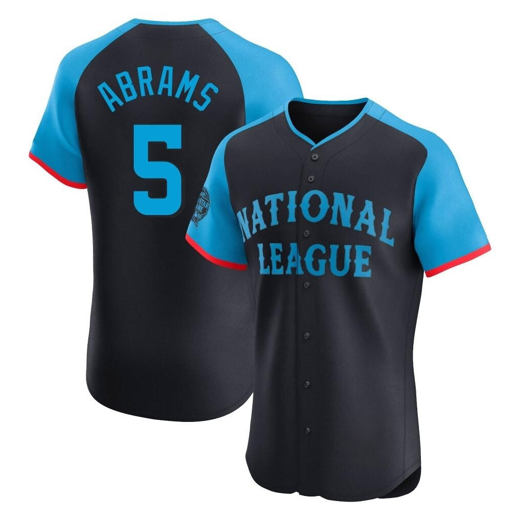 Blackjersey W.Nationals #5 CJ Abrams Player Navy Elite National League All-Star Game Stitched Jerseys
