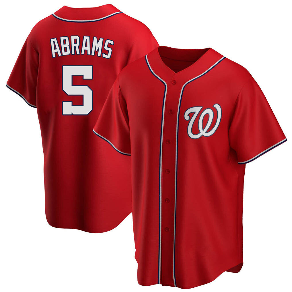 Blackjersey W.Nationals #5 CJ Abrams Player Red Replica Alternate Game Jerseys