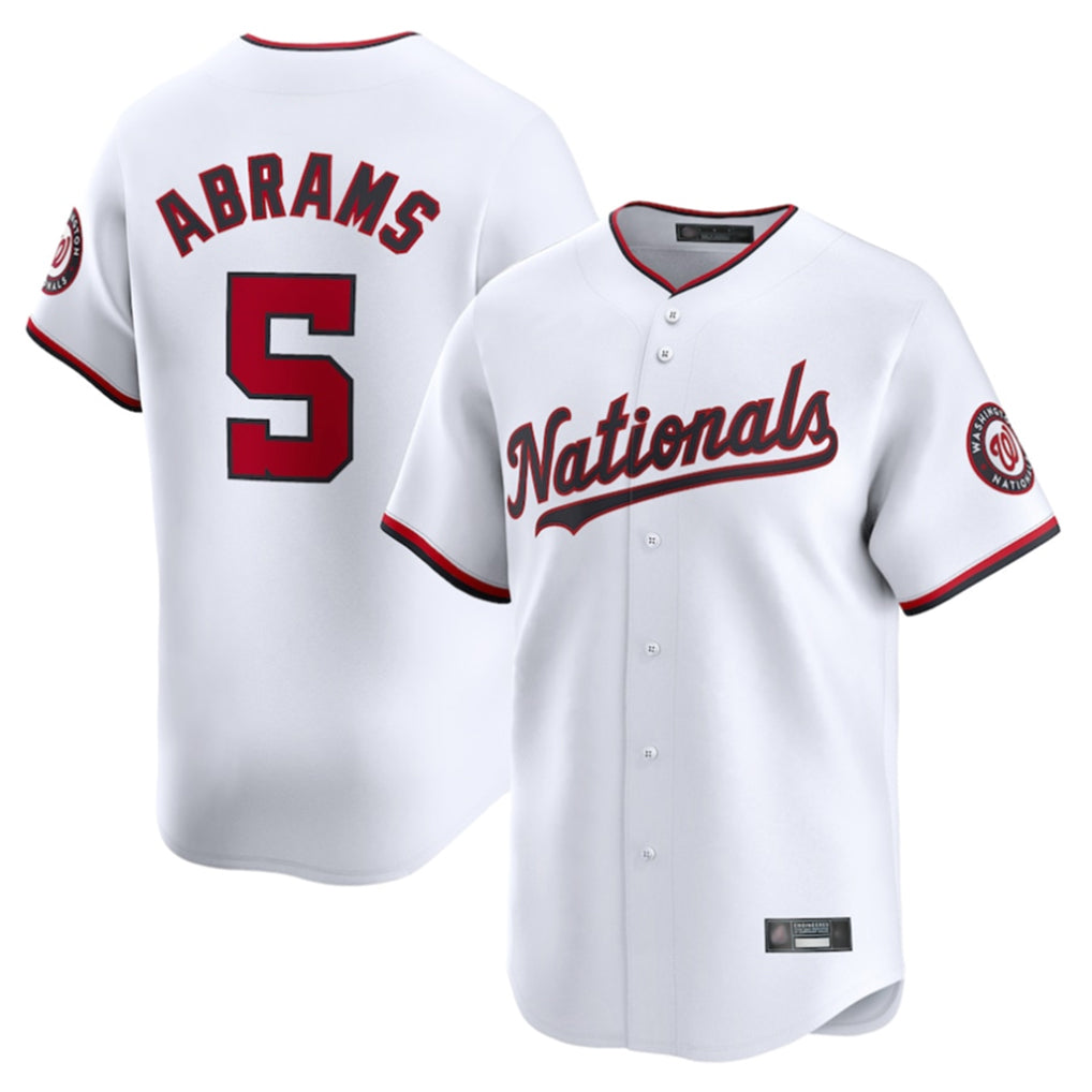Blackjersey W.Nationals #5 CJ Abrams Player White Home Limited Stitched Jerseys
