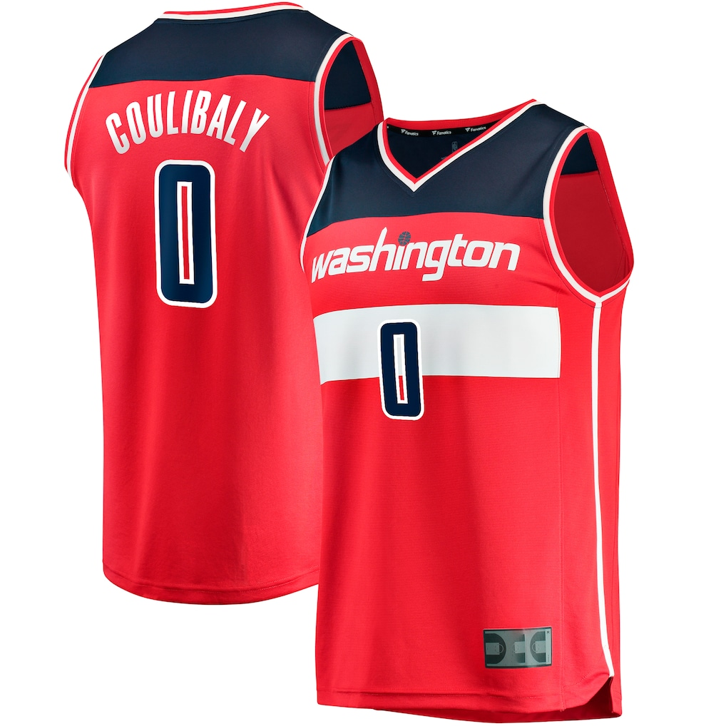 Blackjersey W.Wizards #0 Bilal Coulibaly Red Fast Break Replica Jerseys - Icon Edition