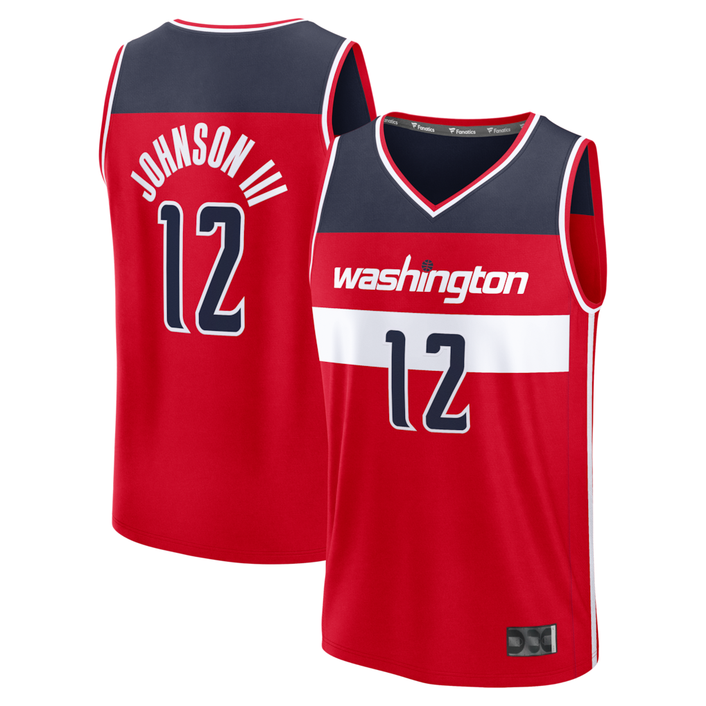 Blackjersey W.Wizards #12 Tre Johnson III Red Fast Break Replica Jerseys - Icon Edition