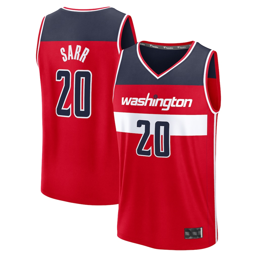 Blackjersey W.Wizards #20 Alex Sarr Red Fast Break Replica Jerseys - Icon Edition