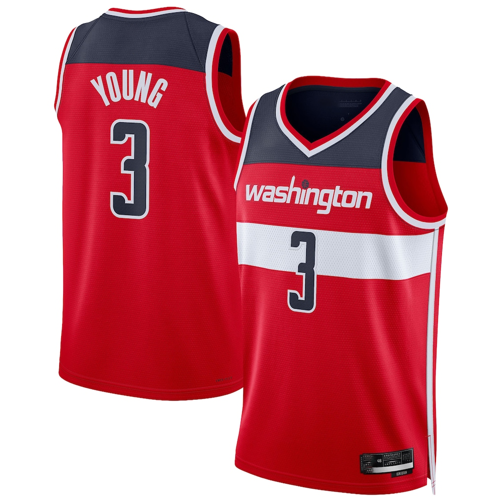 Blackjersey W.Wizards #3 Trae Young Red Swingman Jerseys - Icon Edition