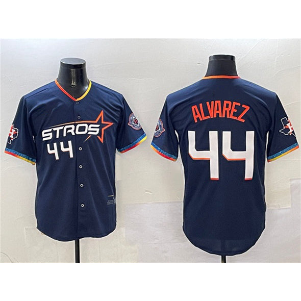 Blackjersey Houston Astros #44 Yordan Alvarez Navy  2025 City Connect With Texas Patch Limited Stitched Jersey