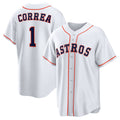 Blackjersey Houston Astros #1 Carlos Correa White  Home Replica Jersey