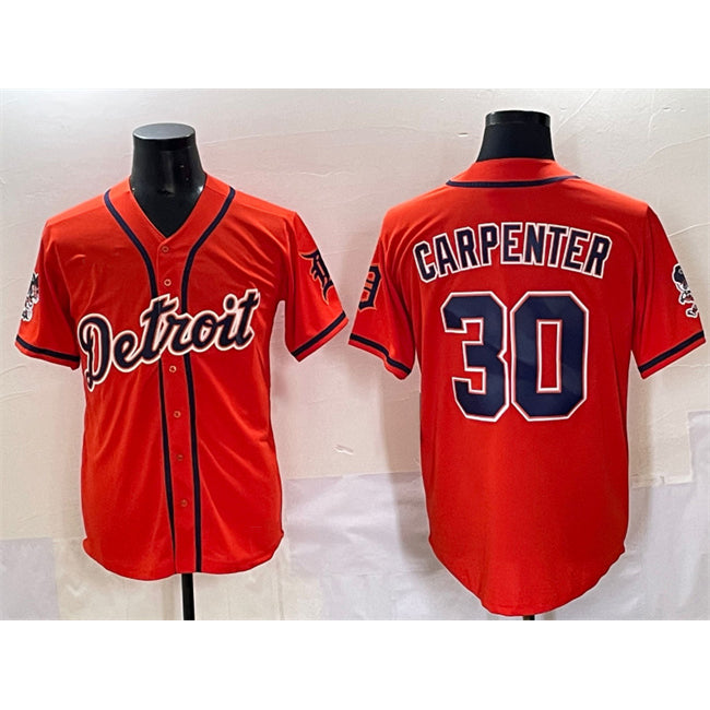 Blackjersey Detroit Tigers #30 Kerry Carpenter Orange  With Patch Vapor Premier Limited Stitched Jersey