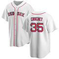 BlackjerseyBoston Red Sox #35 Garrett Crochet White  2024 Cool Base Stitched Jersey