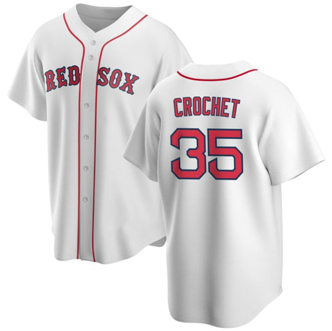BlackjerseyBoston Red Sox #35 Garrett Crochet White  2024 Cool Base Stitched Jersey