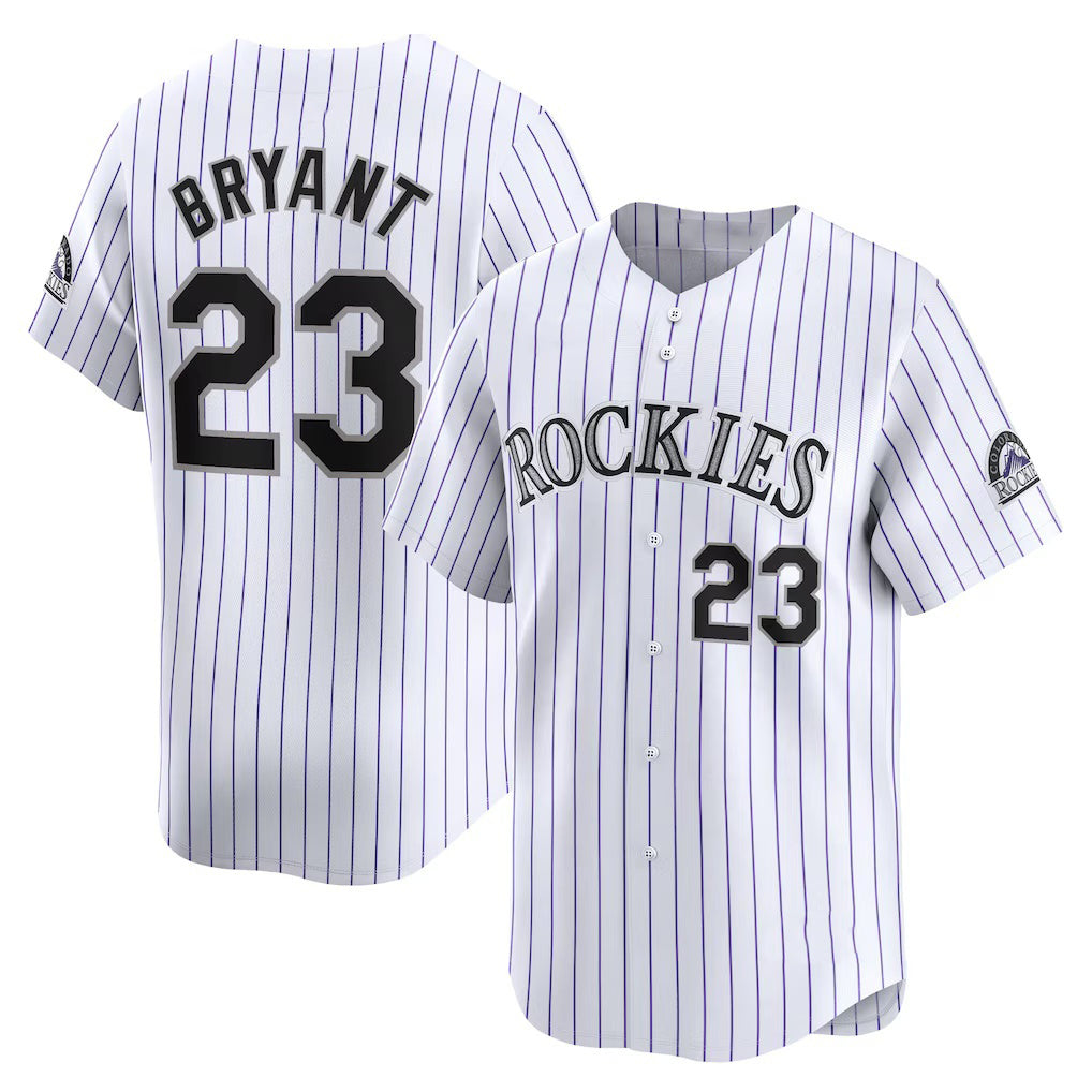 BlackjerseyColorado Rockies #23 Kris Bryant White-Purple  Replica Player Jersey