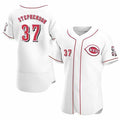 Blackjersey Cincinnati Reds #37 Tyler Stephenson White  Stitched Flex Base Jersey