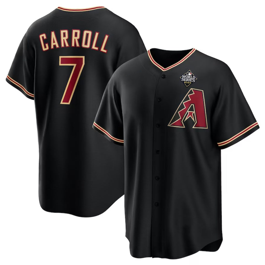 BlackjerseyArizona Diamondbacks #7 Corbin Carroll Black  2023 World Series Cool Base Stitched Jersey