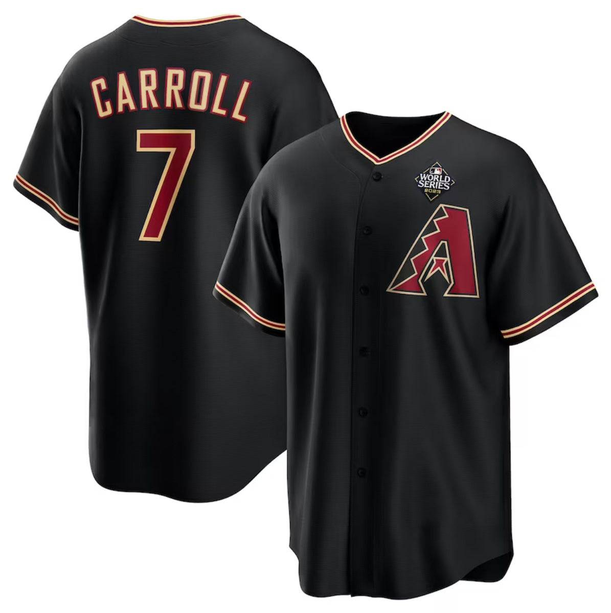 BlackjerseyArizona Diamondbacks #7 Corbin Carroll Black  2023 World Series Cool Base Stitched Jersey