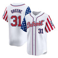 Blackjersey Detroit Tigers #31 Riley Greene White  2025 Independence Day Vapor Premier Limited Stitched Jersey