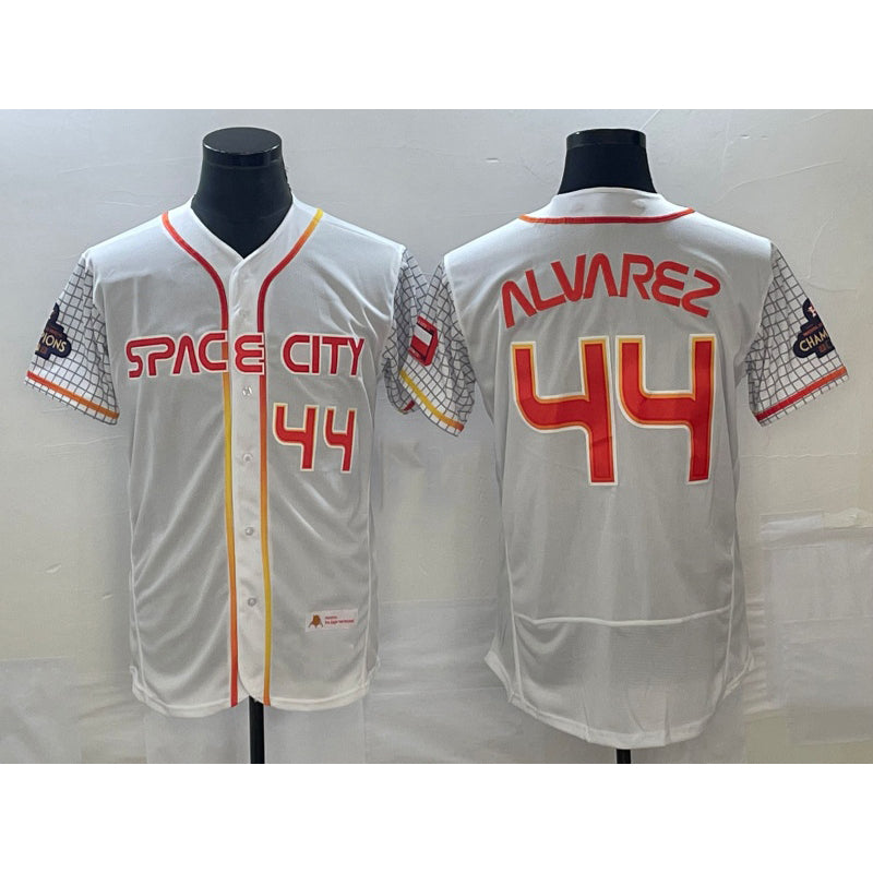 Blackjersey Houston Astros #44 Yordan Alvarez Number White  2023 City Connect Flex Base Stitched Jersey 2
