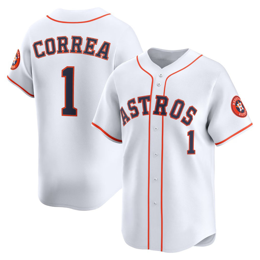 Blackjersey Houston Astros #1 Carlos Correa White  Home Limited Player Jersey