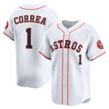 Blackjersey Houston Astros #1 Carlos Correa White  Home Limited Player Jersey