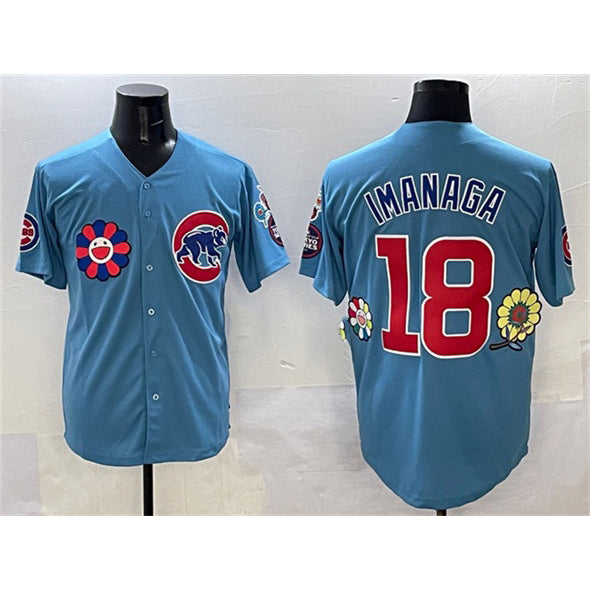 BlackjerseyChicago Cubs #18 Sh¨­ta Imanaga Blue  2025 Tokyo Series 2nd Alternate Limited Stitched Jersey