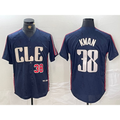 BlackjerseyCleveland Guardians #38 Steven Kwan Number Navy  2024 City Connect Limited Stitched Jersey