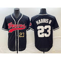 BlackjerseyAtlanta Braves #23 Michael Harris II Number Black  Cool Base Stitched Jersey