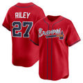 BlackjerseyAtlanta Braves #27 Austin Riley Red  Alternate Limited Player Jersey