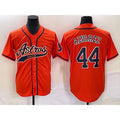 Blackjersey Houston Astros #44 Yordan Alvarez Orange  With Patch Cool Base Stitched Jersey