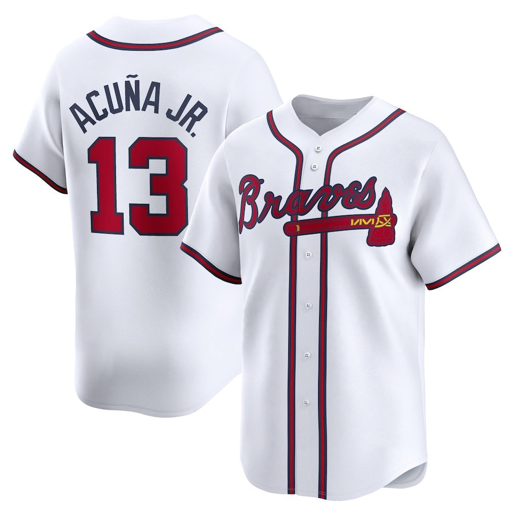 BlackjerseyAtlanta Braves #13 Ronald Acu?a Jr. White  Home Limited Player Jersey