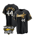 Blackjersey Houston Astros #44 Yordan Alvarez Black Gold  2022 World Series Stitched Jersey