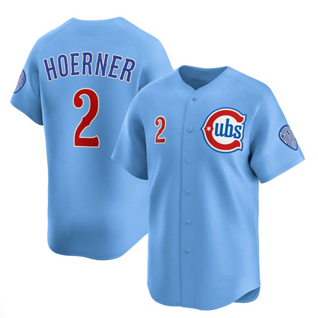 BlackjerseyChicago Cubs #2 Nico Hoerner Blue  2024-25 2nd Alternate Limited Stitched Jersey