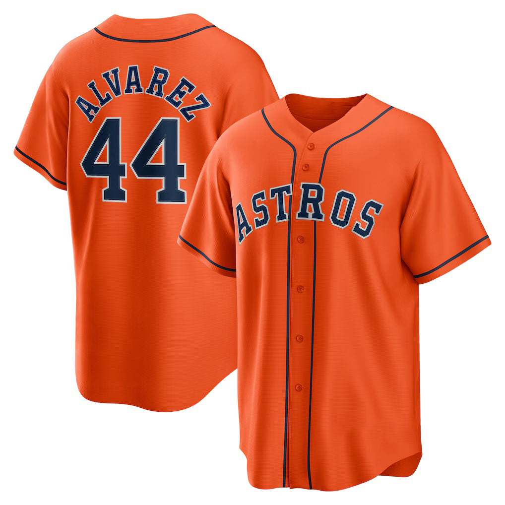 Blackjersey Houston Astros #44 Yordan ¨¢lvarez Orange  Alternate Replica Player Jersey