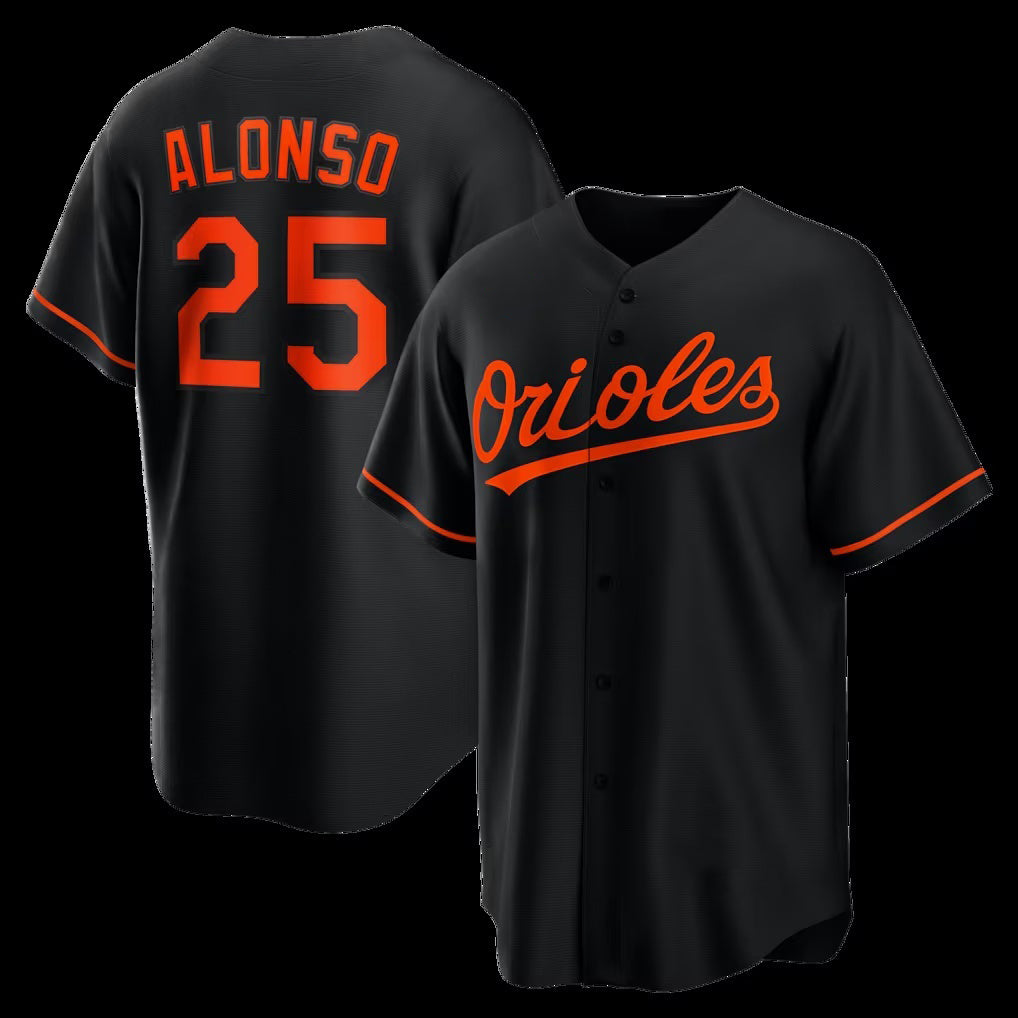 BlackjerseyBaltimore Orioles #25 Pete Alonso Black  Alternate Replica Jersey