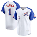 BlackjerseyAtlanta Braves #1 Ozzie Albies White  City Connect Limited Player Jersey