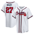 BlackjerseyAtlanta Braves #27 Austin Riley White  Home Replica Player Jersey