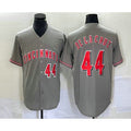 Blackjersey Cincinnati Reds #44 Elly De La Cruz Number Grey  Cool Base Stitched Jersey