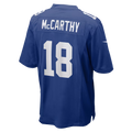 Blackjersey  NY.Giants #18 J.J. McCarthy Royal Team Game Jersey