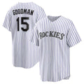 BlackjerseyColorado Rockies #15 Hunter Goodman White  Home Replica Jersey