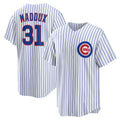 BlackjerseyChicago Cubs #31 Greg Maddux White  Home Retired Player Replica Jersey