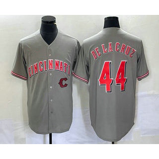Blackjersey Cincinnati Reds #44 Elly De La Cruz Grey  Cool Base Stitched Jersey