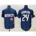 Blackjersey Detroit Tigers #24 Miguel Cabrera Number Navy  2024 City Connect Cool Base Limited Stitched Jersey