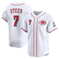 Blackjersey Cincinnati Reds #7 Spencer Steer White  Home Limited Player Jersey
