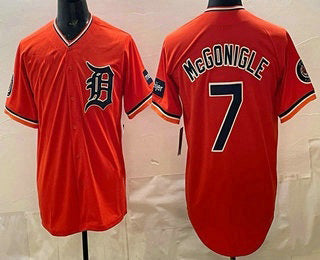 Blackjersey Detroit Tigers #7 Kevin McGonigle Orange  Limited Jersey
