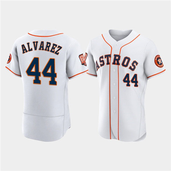 Blackjersey Houston Astros #44 Yordan Alvarez White  60th Anniversary Flex Base Stitched Jersey