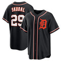 Blackjersey Detroit Tigers #29 Tarik Skubal Black  Out Stitched Jersey