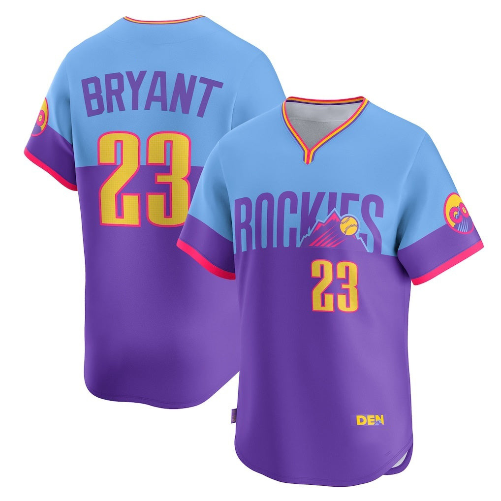 BlackjerseyColorado Rockies #23 Kris Bryant Purple-Light Blue  2025 City Connect Limited Player Jersey